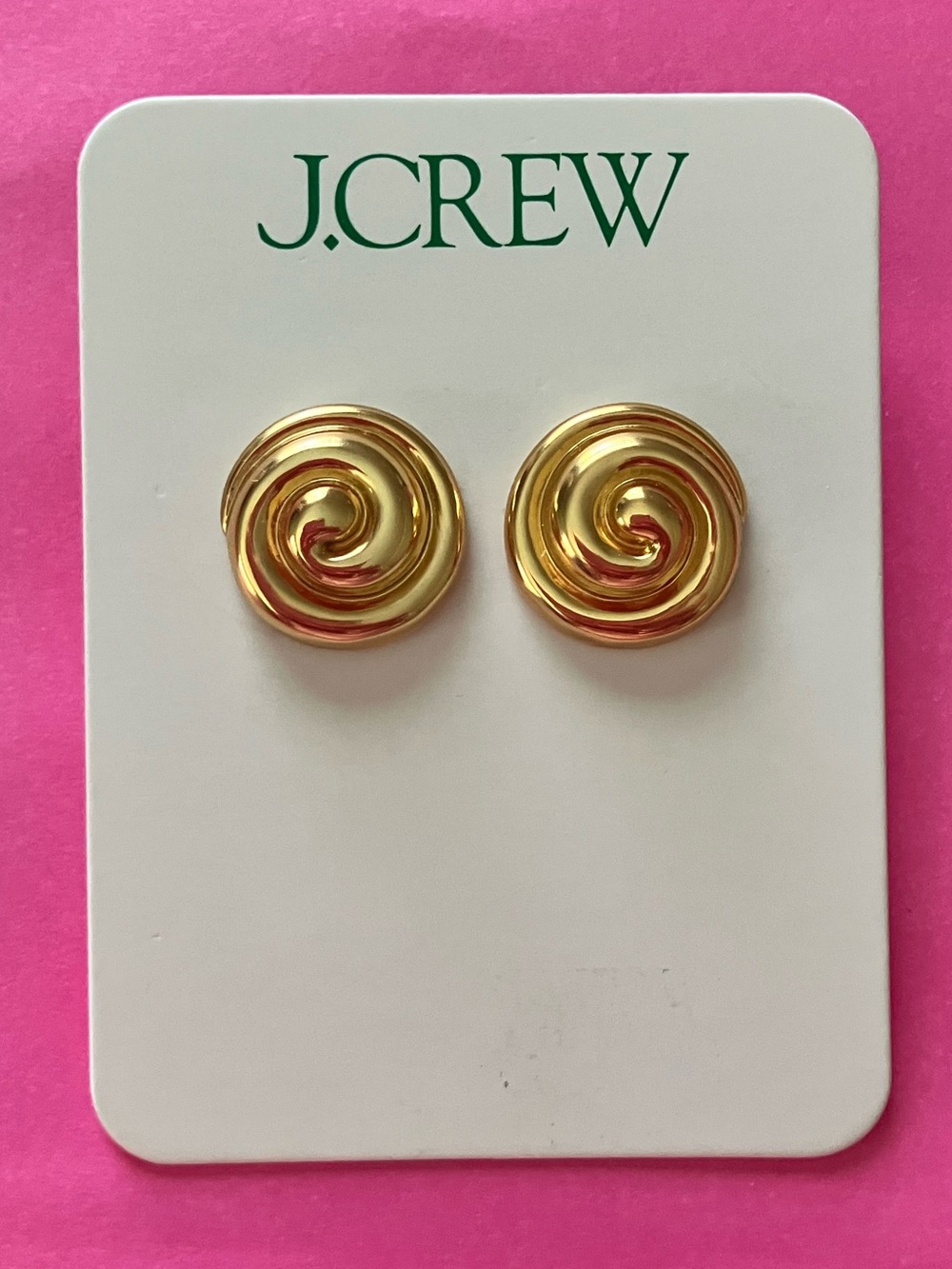 NWT J. Crew Gold Spiral Dome Stud Earrings (Goldtone)